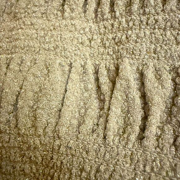 Urban Outfitters silver flecked  cropped top w smocking and puff sleeves S - Picture 9 of 10